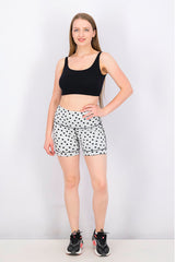 Shorts de motociclista reversibles con lunares blancos
