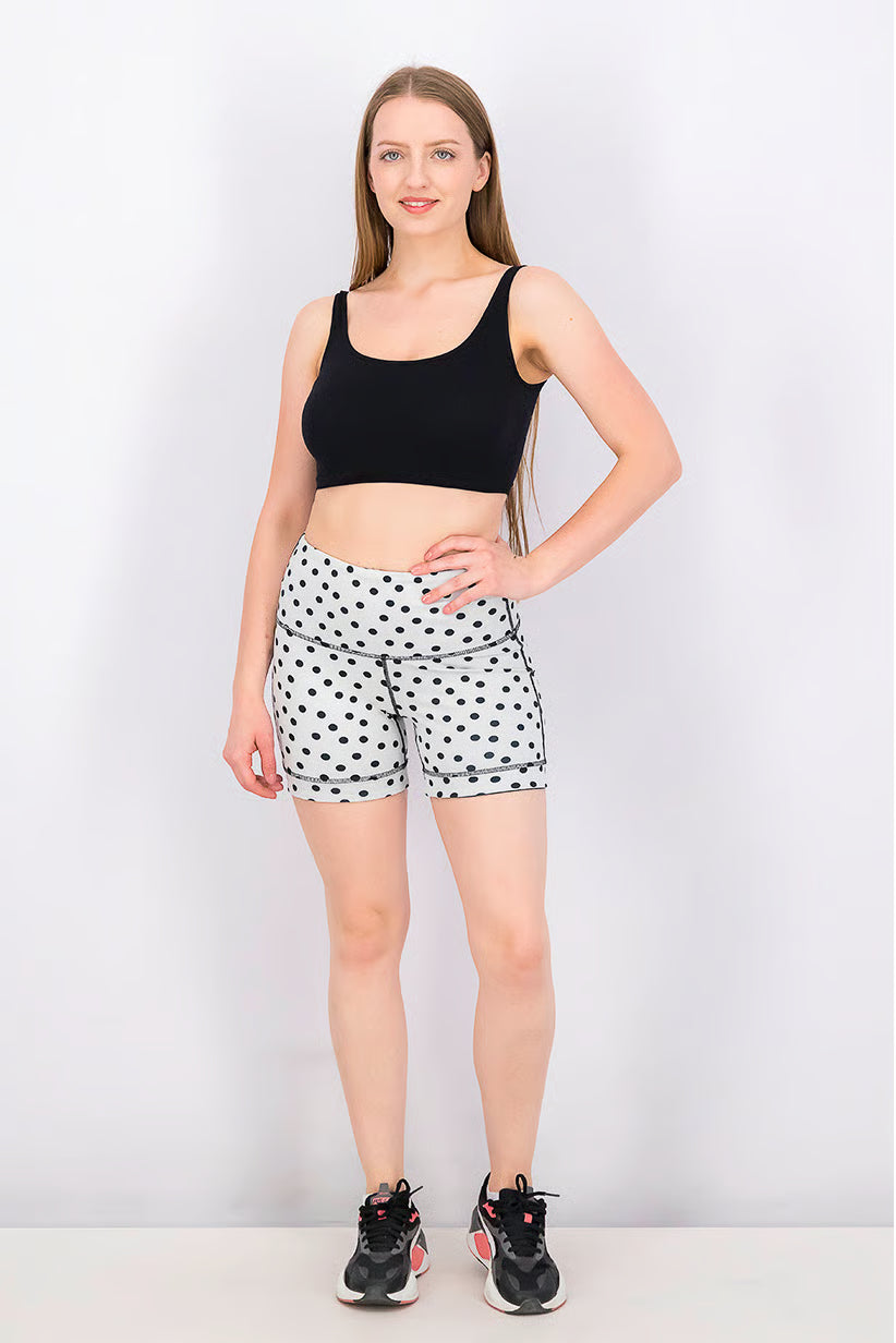 Shorts de motociclista reversibles con lunares blancos