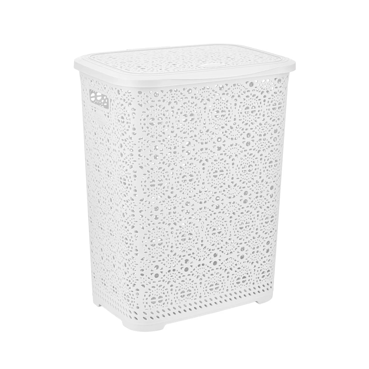 Cesto de ropa sucia de encaje blanco - 65L