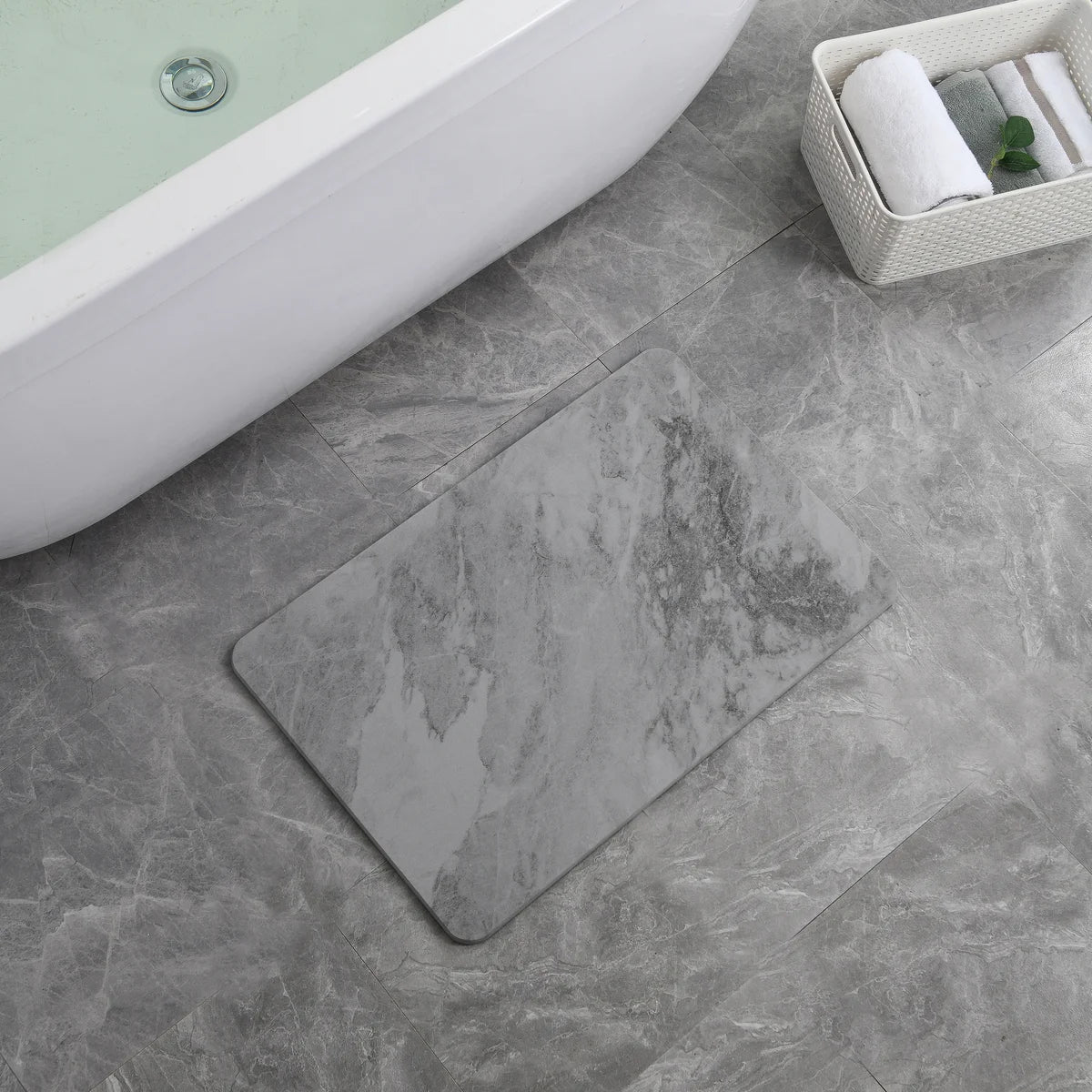 Mármol gris - Alfombrilla de baño de piedra