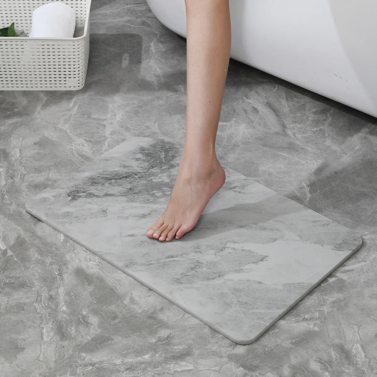Mármol gris - Alfombrilla de baño de piedra