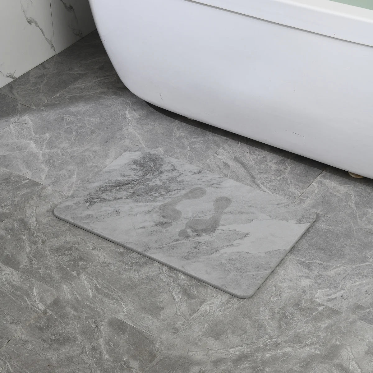 Mármol gris - Alfombrilla de baño de piedra