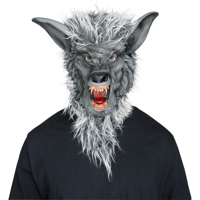 MÁSCARA DE HOMBRE LOBO GRIS