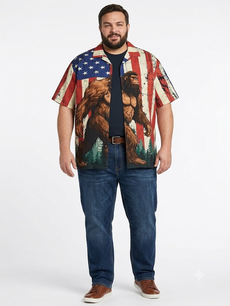 Camisas Poly Print Hawaianas Tallas Grandes Pie Grande EE. UU.