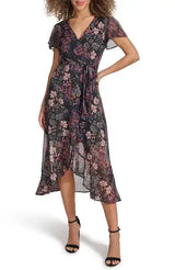 Gasa a rayas Lurex estampada en negro multicolor - Kensie