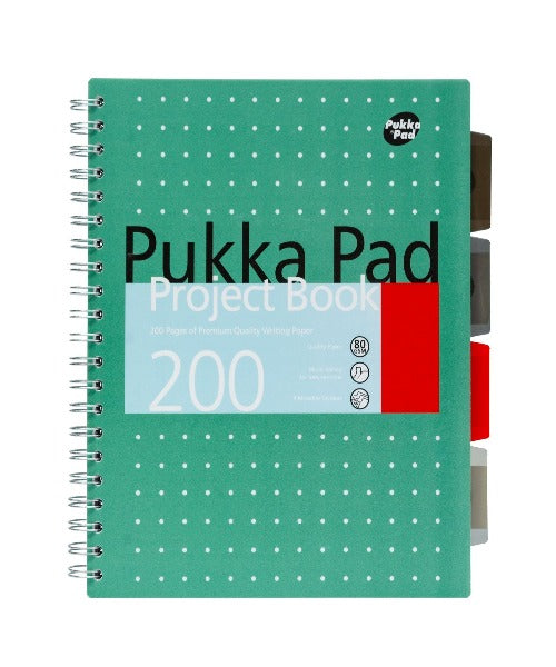 Cuaderno de espiral con diseño de proyecto en verde metálico, tamaño carta de EE. UU.