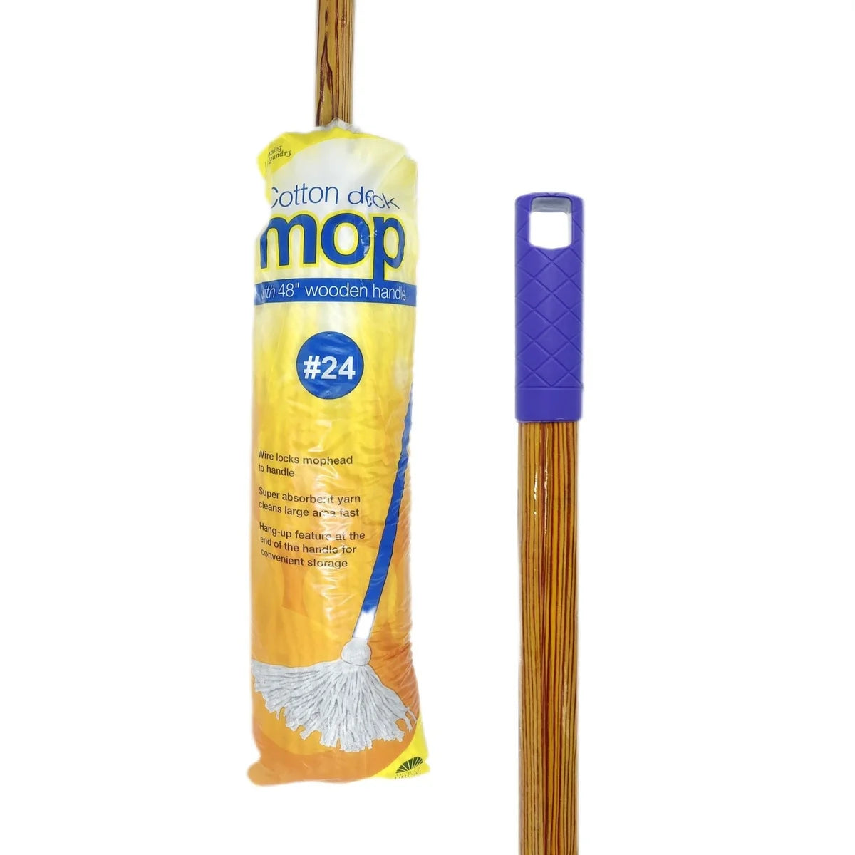 #24 Trapeador de algodón con mango de madera