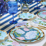 Plato ondulado con ensalada, hortensias, 8"
