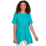 Camiseta sólida de punto arrugado turquesa - Ruby Rd