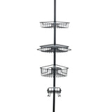 Matte Black - 4-Tier Corner Tension Pole Shower Caddy