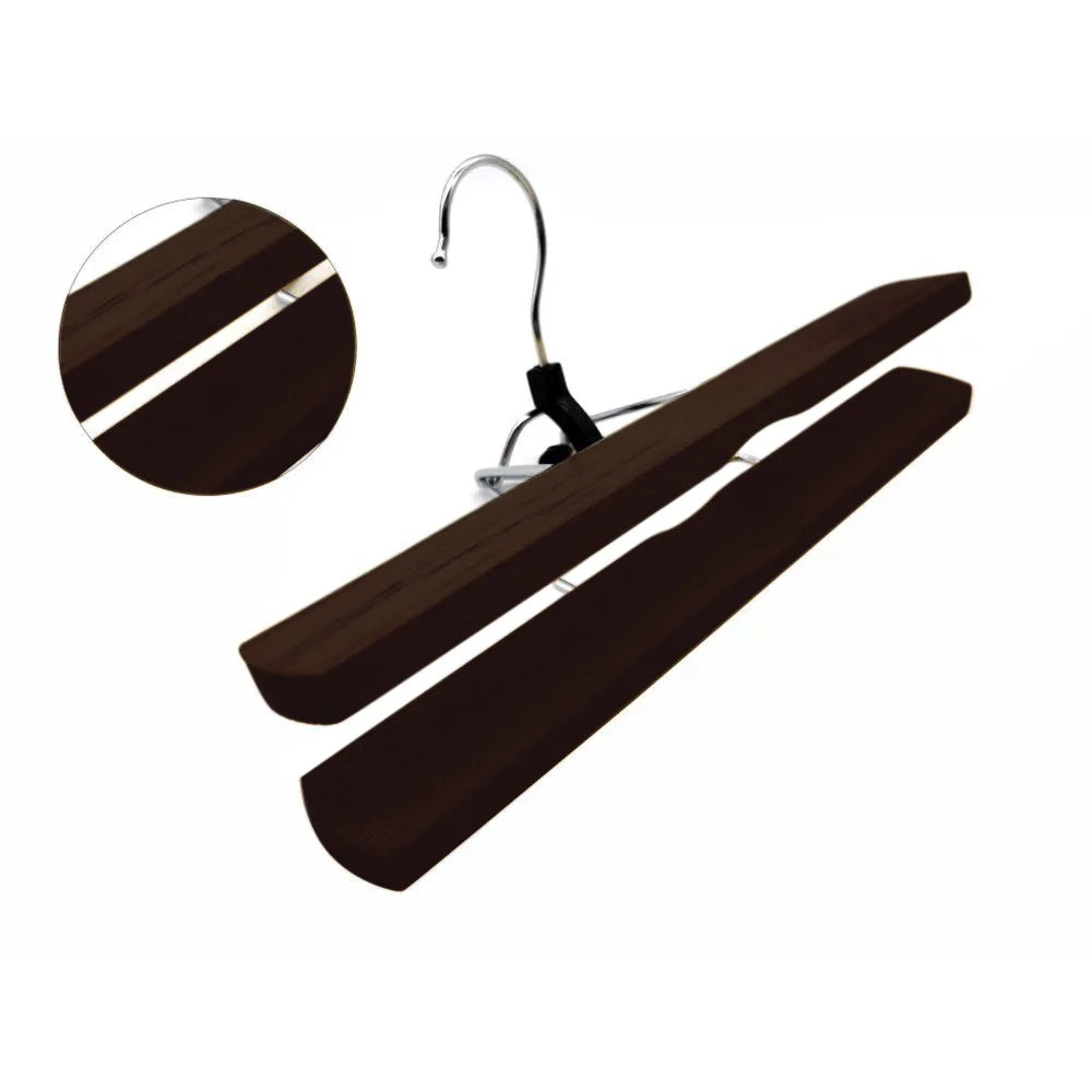 Nogal Oscuro - Juego de 6 Perchas de Pinza para Pantalones