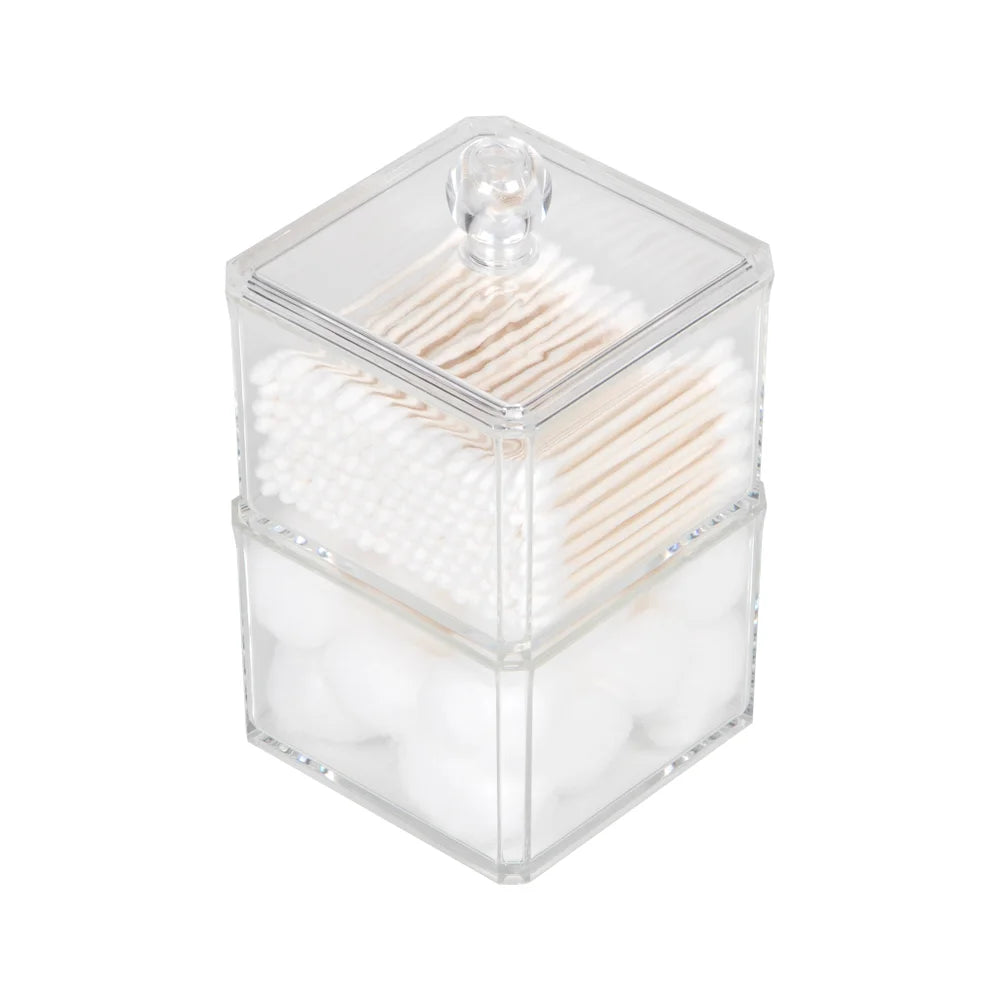 Transparente - Menta 2 cajas con tapa apilables