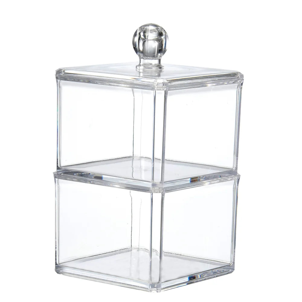 Transparente - Menta 2 cajas con tapa apilables