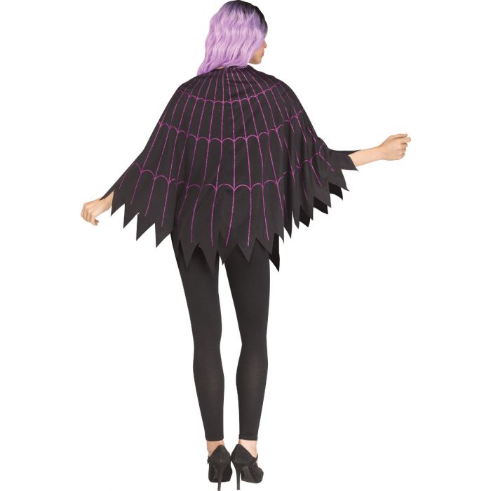 Spider Web Poncho Black/Pink