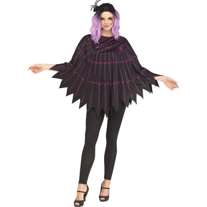 Spider Web Poncho Black/Pink