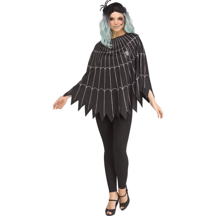 Spider Web Poncho Black/Silver