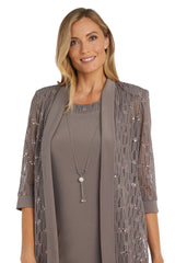 Chaqueta Vestido con Patrón de Malla de Círculos - RM Richards