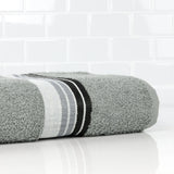 Bath Towel Ombre Stripe Light School Grey 27x52