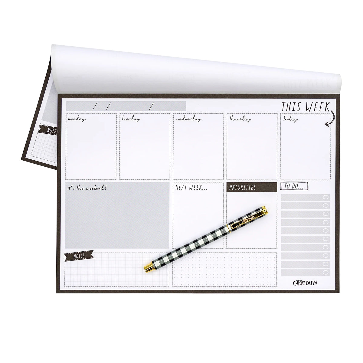 Weekly Planner Pad Black