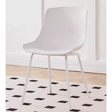 Nordic Style PP Plastic Dining Chair with Metal Frame White