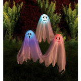 3 fantasmas en postes de 20" con cambio de color