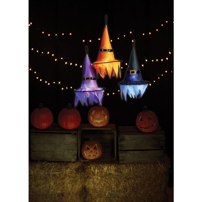 LU 6" Witch Hat Decor 3/Pk Witch