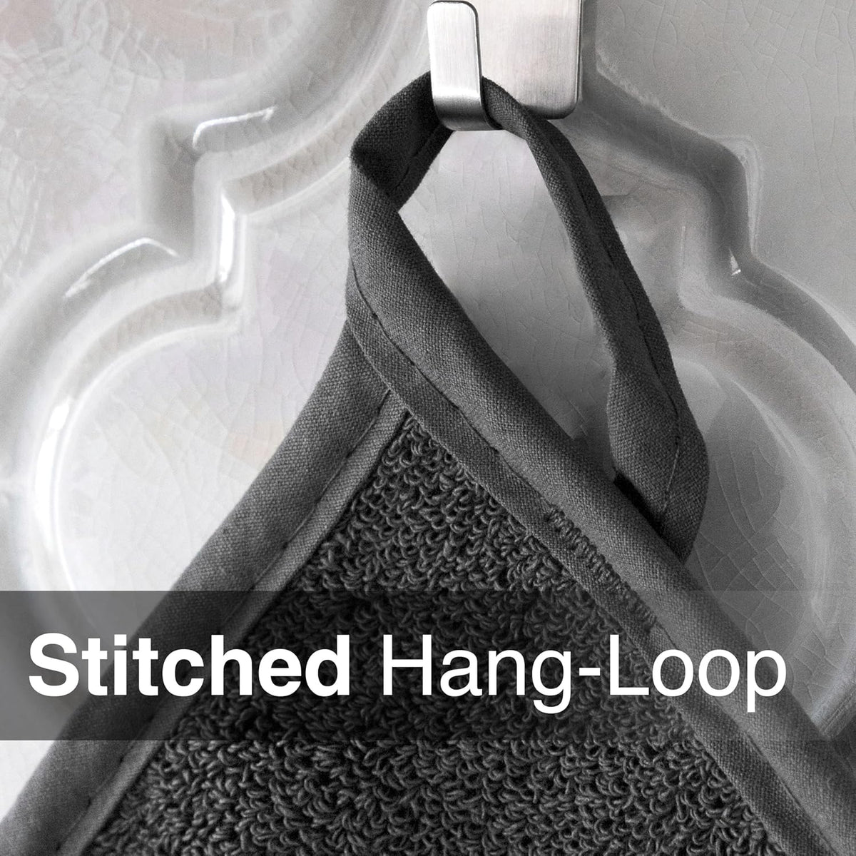 Terry Potholder Graphite 8.25  x 8.5