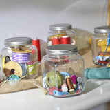 1 gal. Cracker Jar with/Brushed Metal Lid Clear