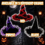 Witch Hat with Chiffon Trim Purple