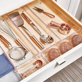 Contenedor organizador poco profundo RPET Linus de 15.24 cm x 38.1 cm x 5.08 cm Transparente