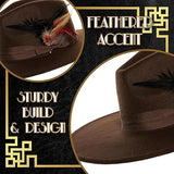 Fedora de ala ancha color marrón