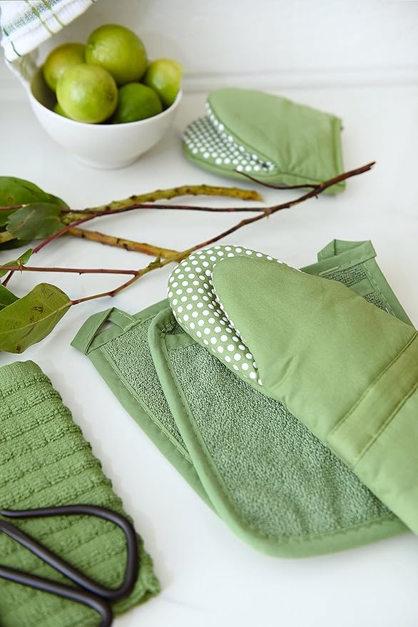 Oven Mitt With Silicone Dots Cactus 13"