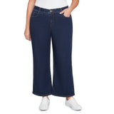 Pantalones Anchos de Mezclilla Tipo Estrecho Tallas Grandes Añil Oscuro - Ruby Rd
