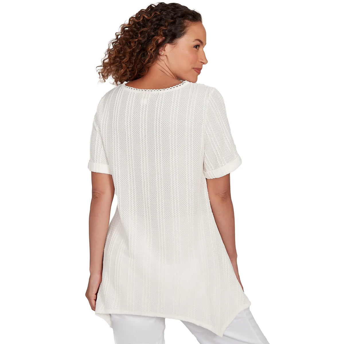 Camiseta de punto crepé liso color marfil - Ruby Rd