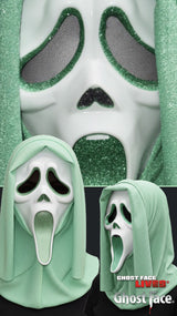 Máscara Ghost Face® con purpurina verde pistacho