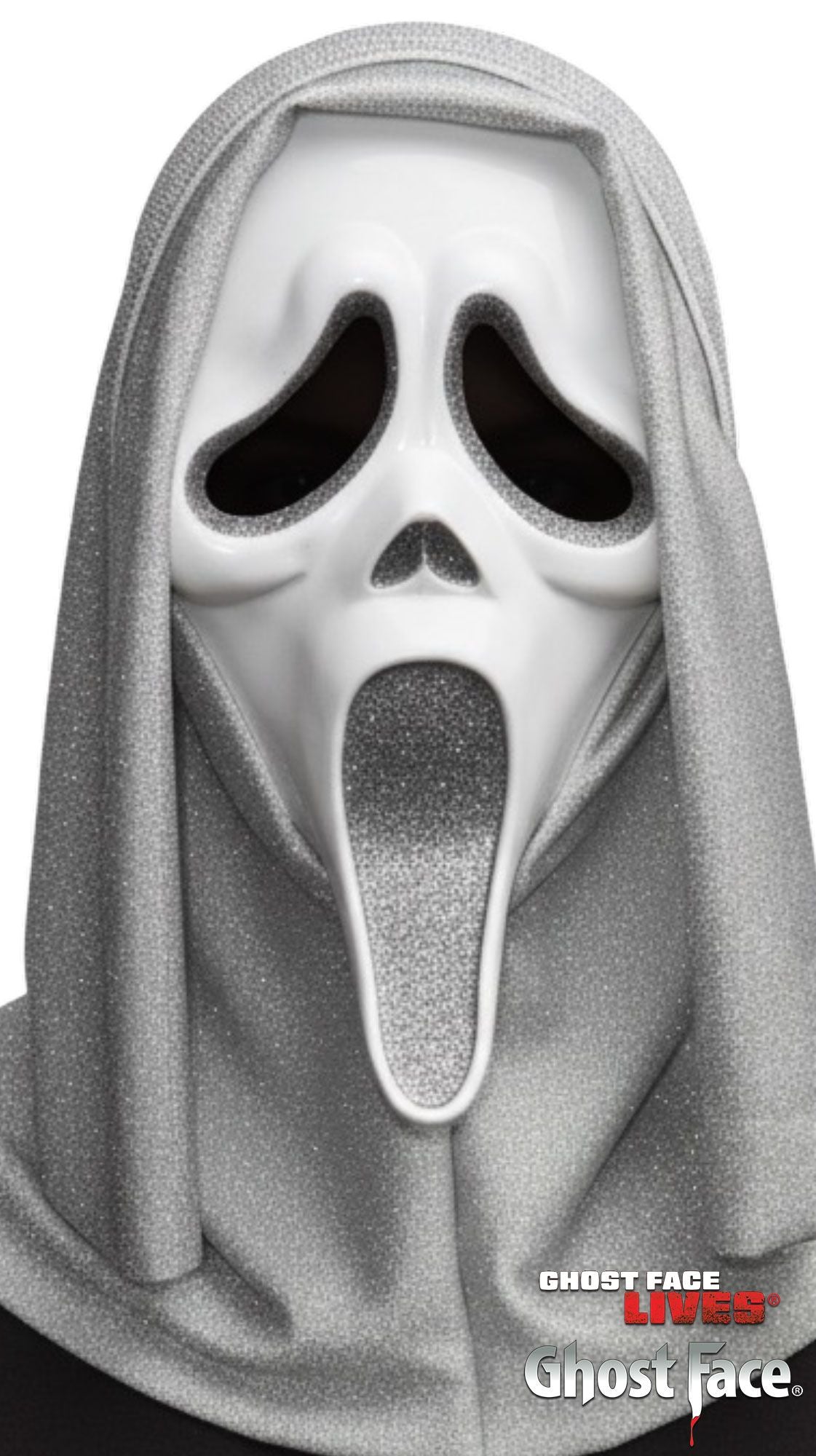 Ghost Face® Máscara de Glitter Plateada