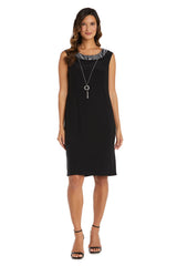 Two-Piece Metallic Knit Jacket Dress - RM Richards