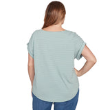 Camiseta de punto de rayas florales talla grande Plus Bayleaf Multi - Ruby Rd