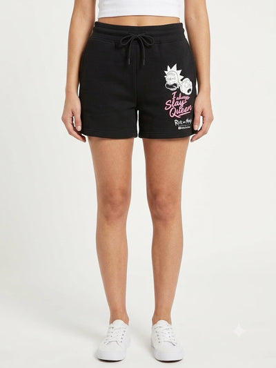 Pantalones Cortos de Forro Polar Rick y Morty Negros