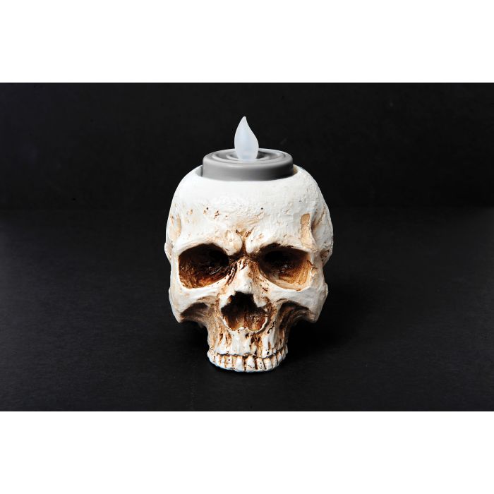 3.5" Portavela con Calavera de Halloween