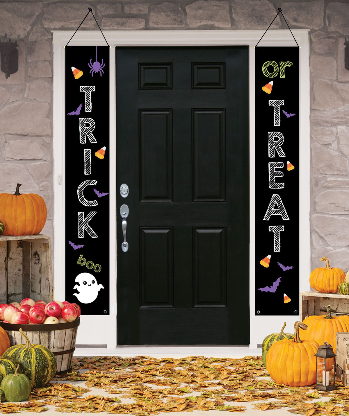 Halloween: Bandera de puerta para el hogar. Dulce o truco