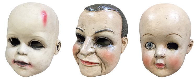 3 Cabezas de Muñeca de Resina Espeluznantes A3