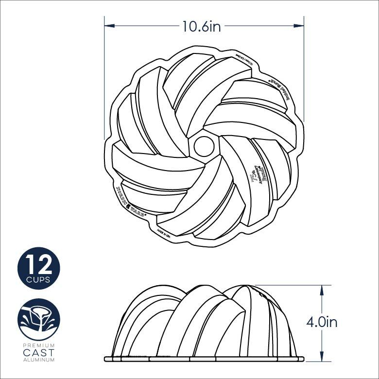 Molde Bundt trenzado de 12 tazas