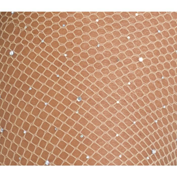 Rhinestone Bling Rejilla Bronceado/Nude