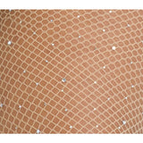 Rhinestone Bling Rejilla Bronceado/Nude