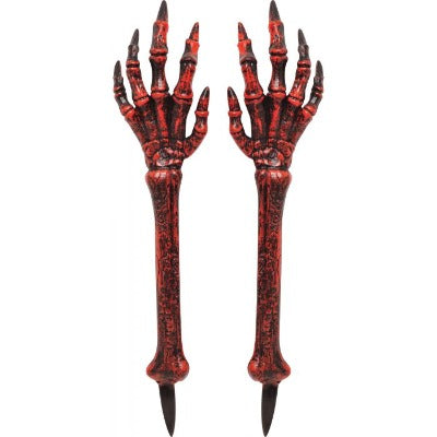 Rompe-tumbas de brazos esqueléticos de 24" en rojo