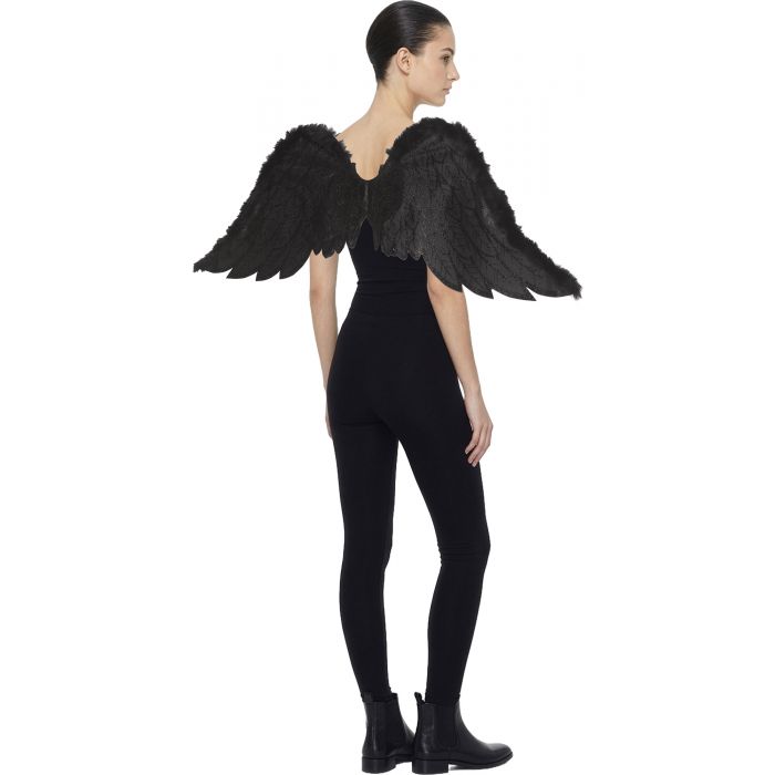Heart Angel Wings Black