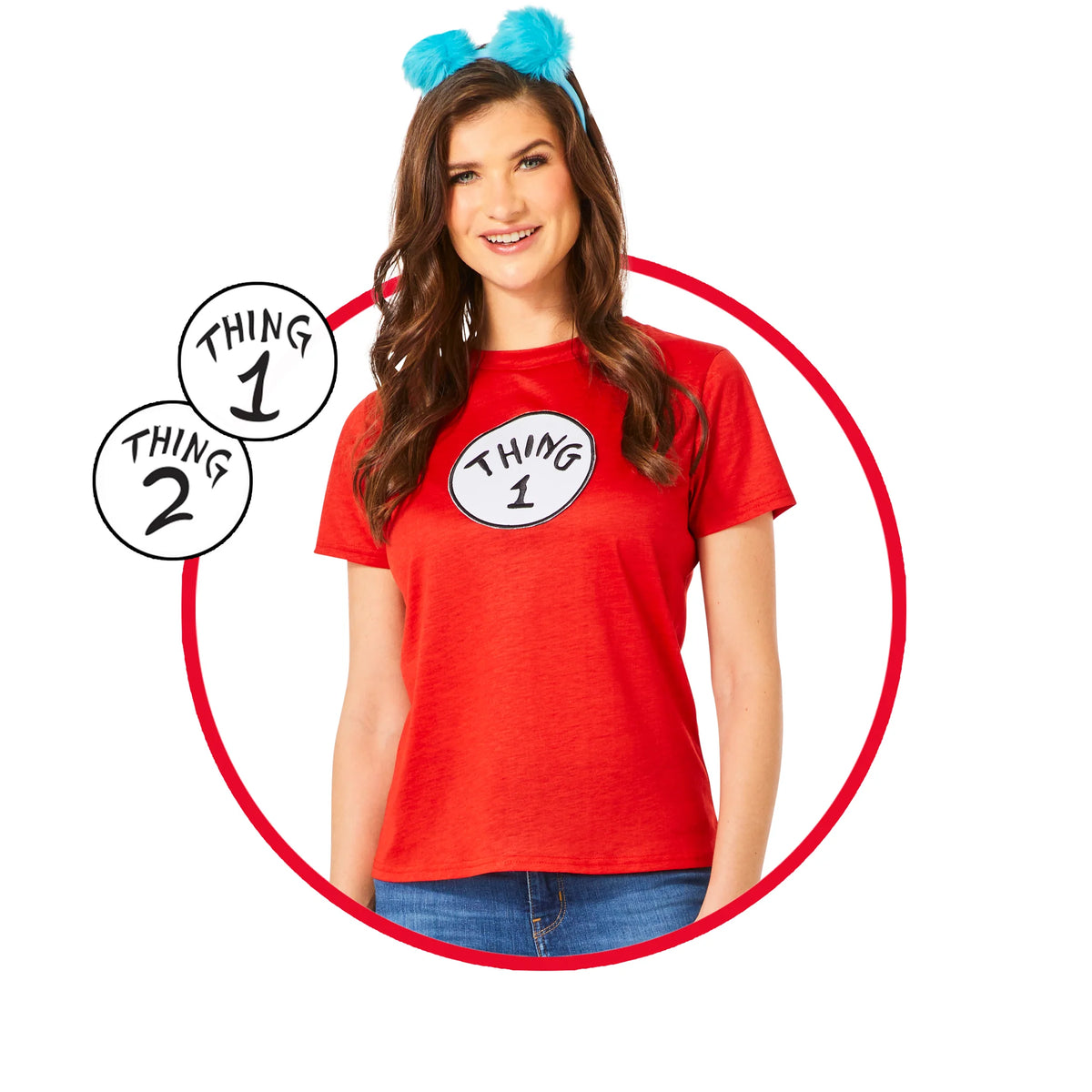 Kit de Disfraz de Dr. Seuss Cosa 1 y 2 para Adultos