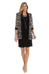 Vestido tipo chaqueta con estampado geométrico hinchado - RM Richards