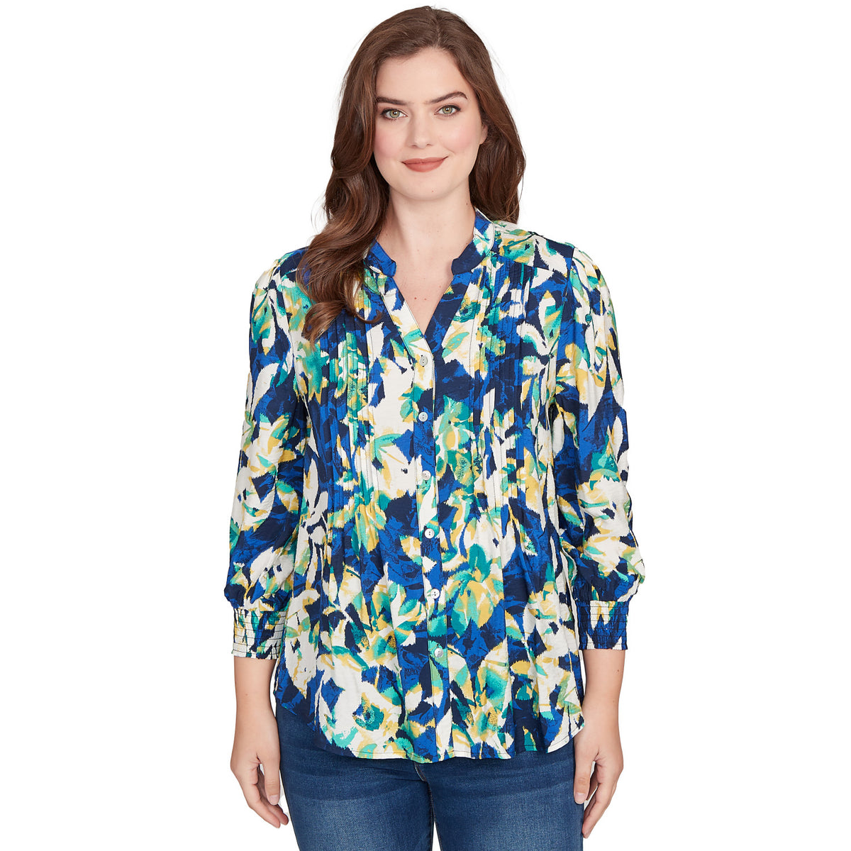 Blusa Abotonada de Gasa Floral Sedosa - Ruby Rd